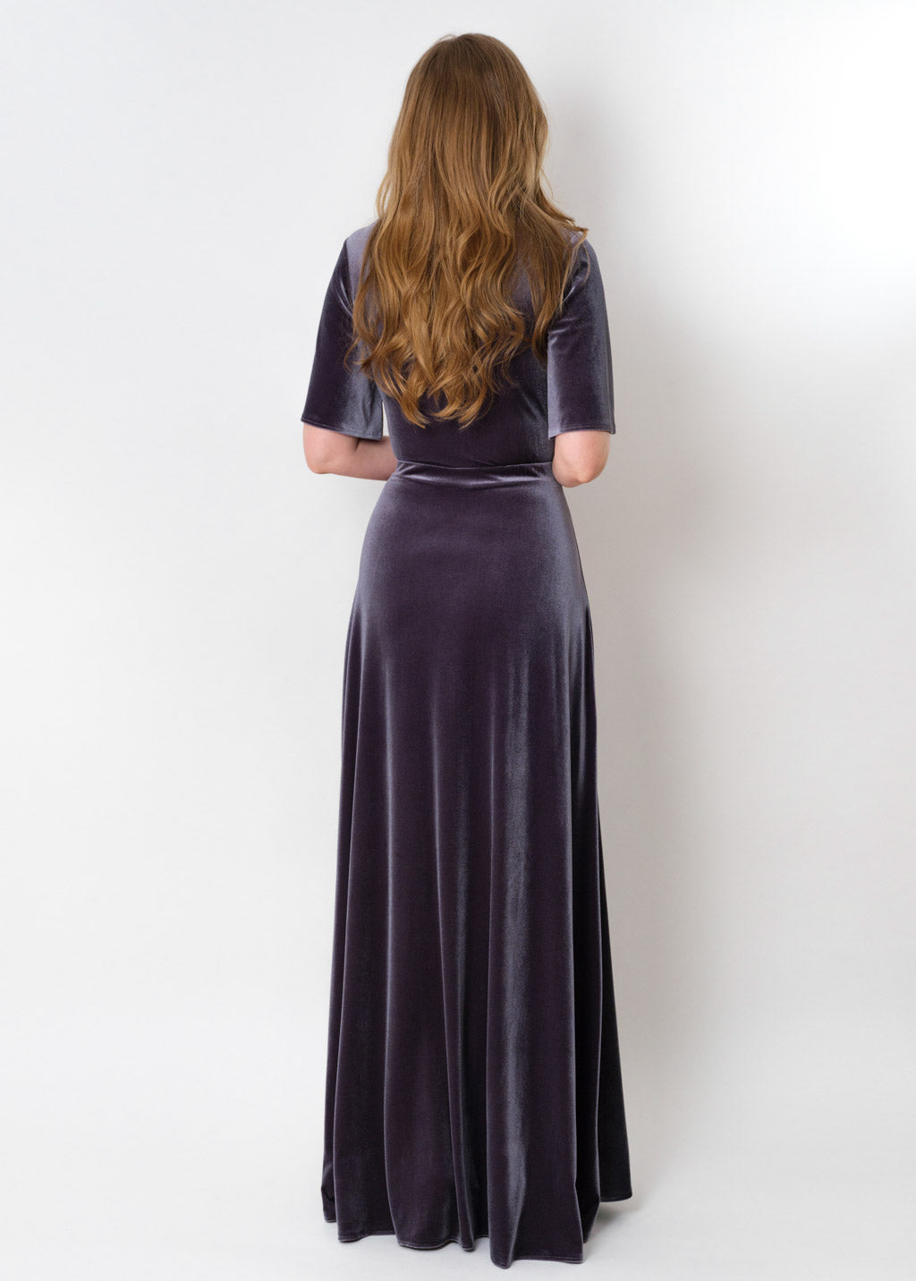 Charcoal velvet long dress