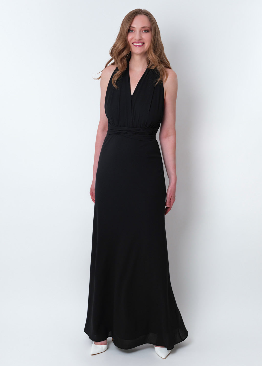 Black chiffon infinity long dress