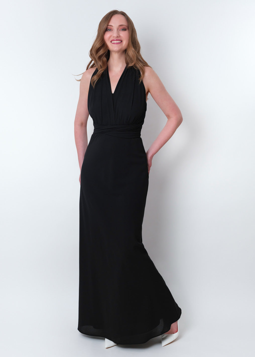 Black chiffon infinity long dress