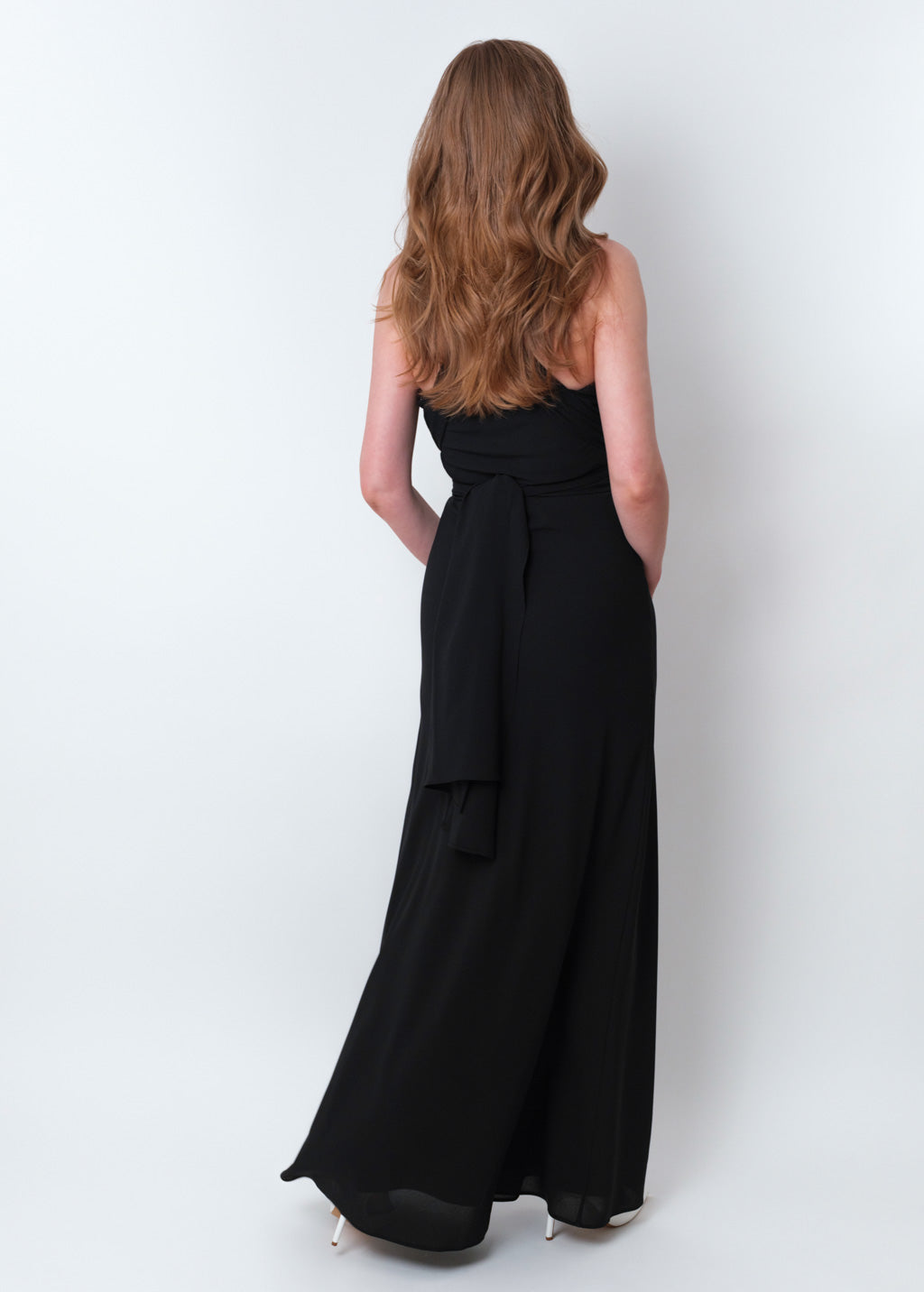 Black chiffon infinity long dress