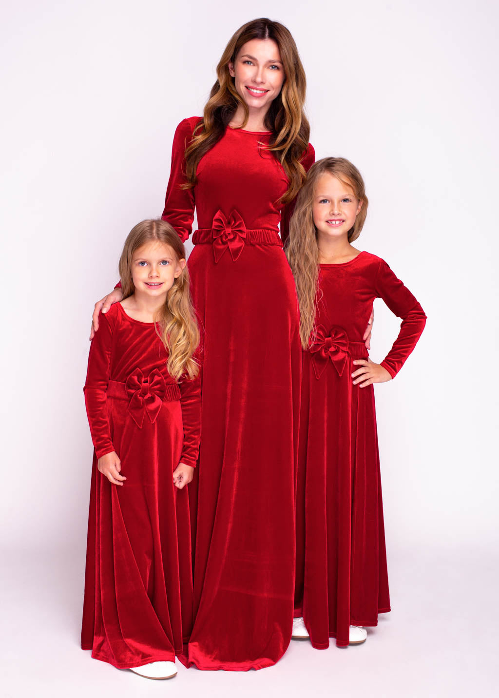 Red girl velvet long dress