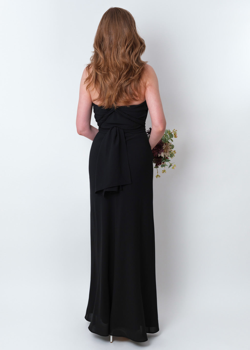 Black chiffon infinity long dress