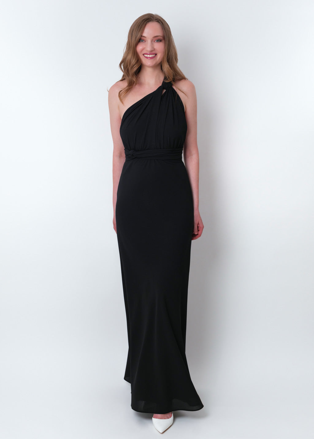 Black chiffon infinity long dress