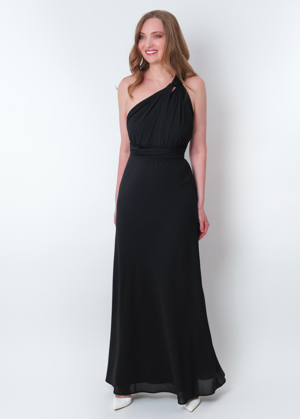 Black chiffon infinity long dress