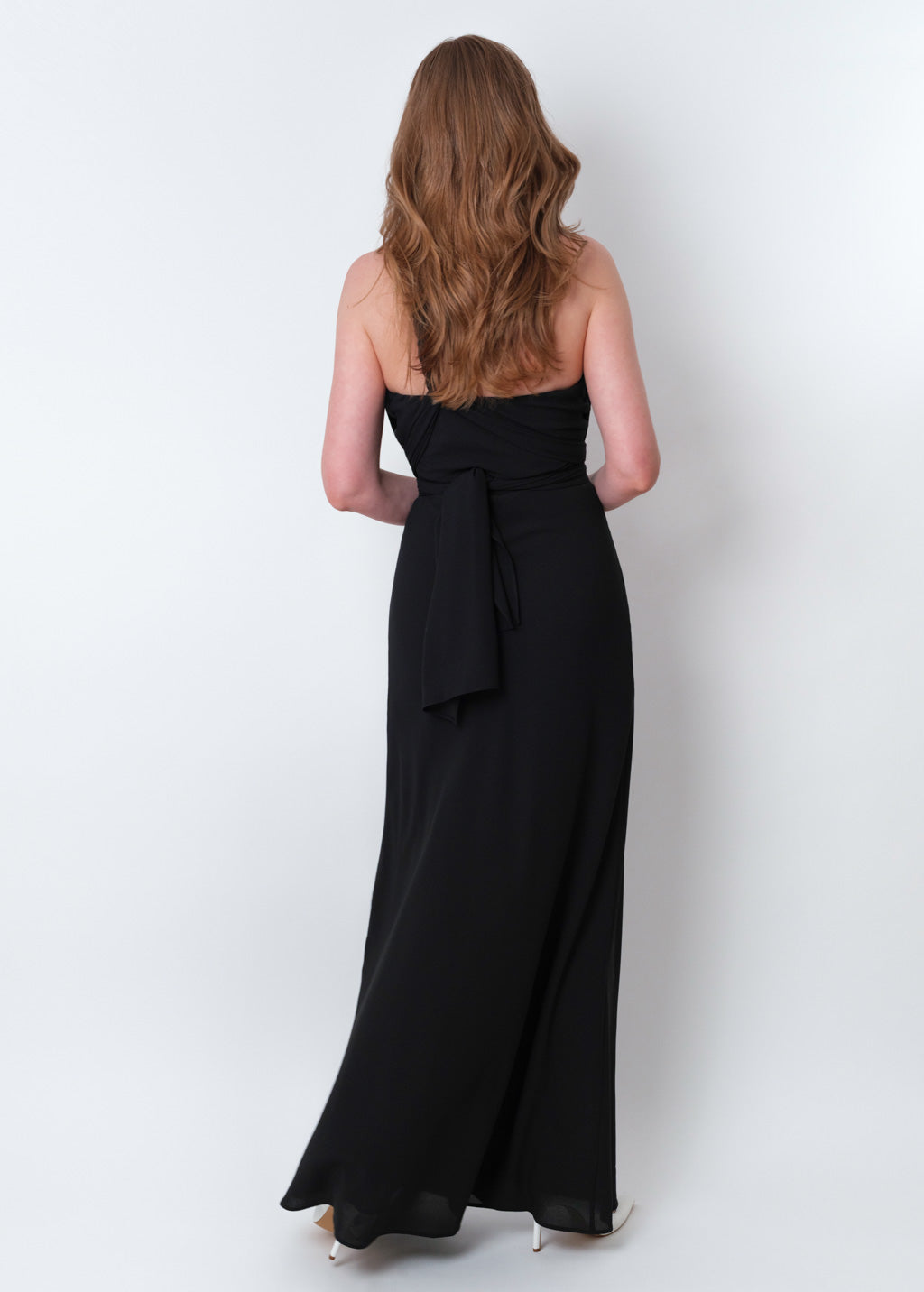 Black chiffon infinity long dress