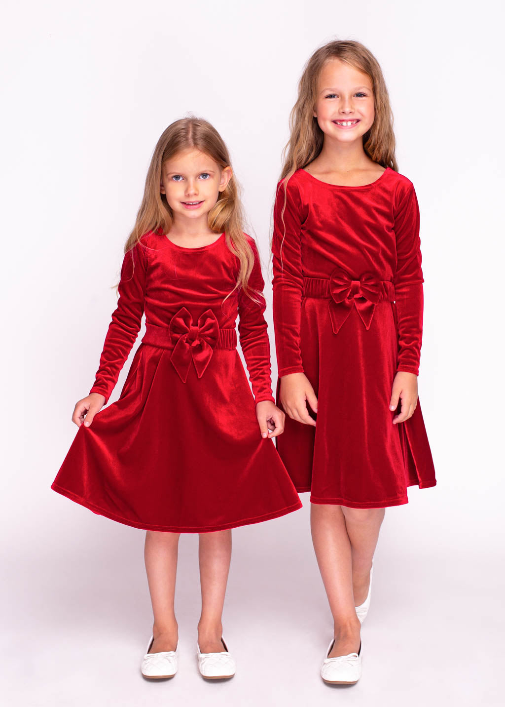Red girl velvet dress