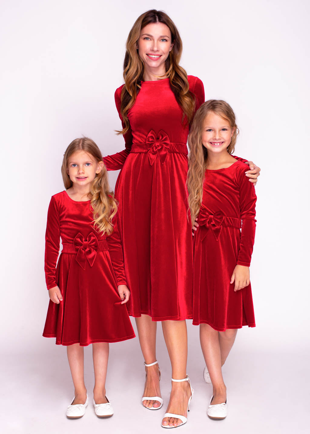 Mommy and me red velvet adult dress