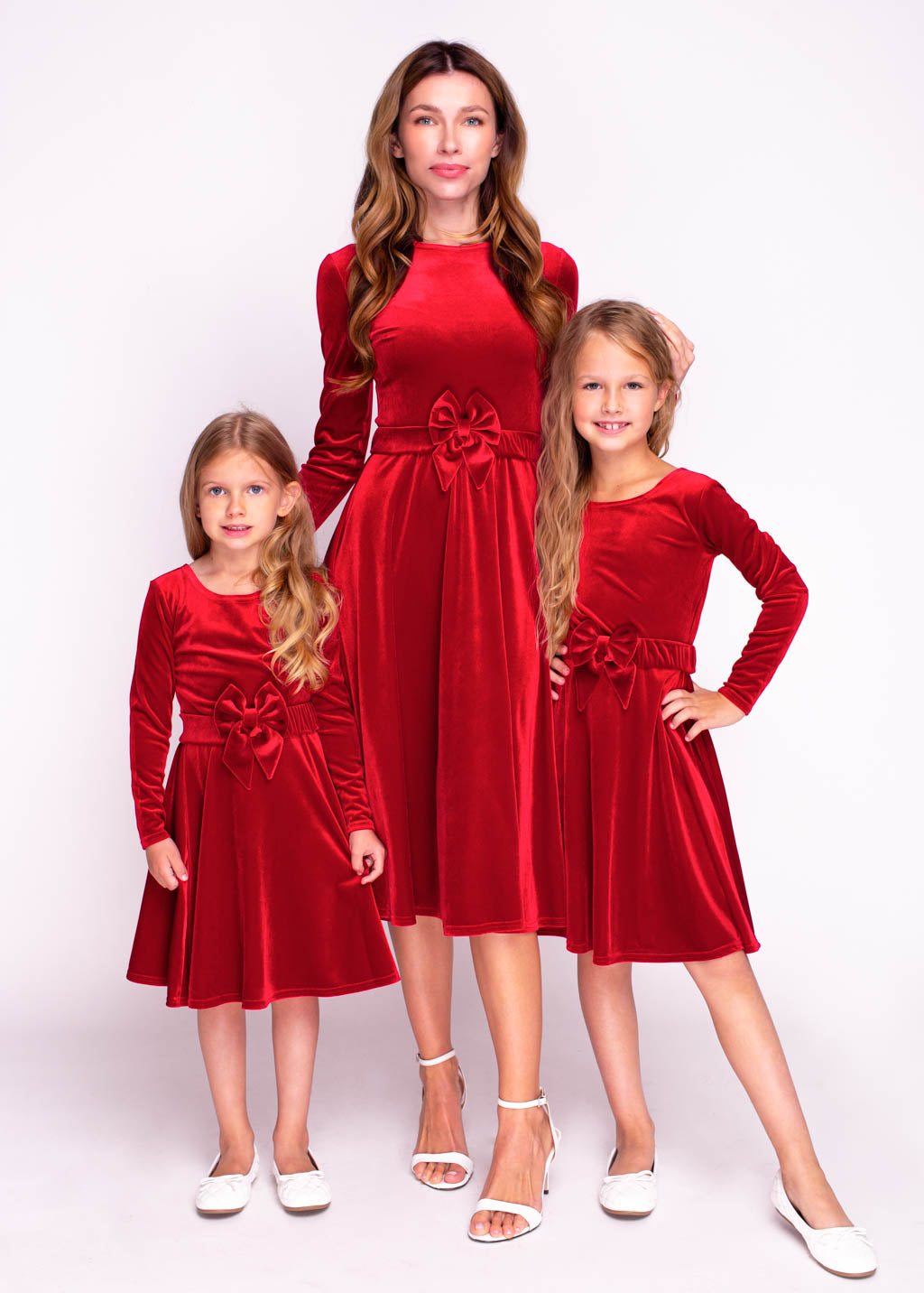 Mommy and me red velvet adult dress