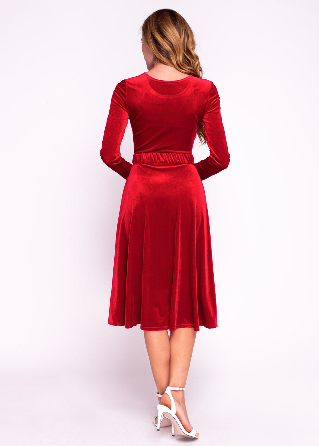 Mommy and me red velvet adult dress