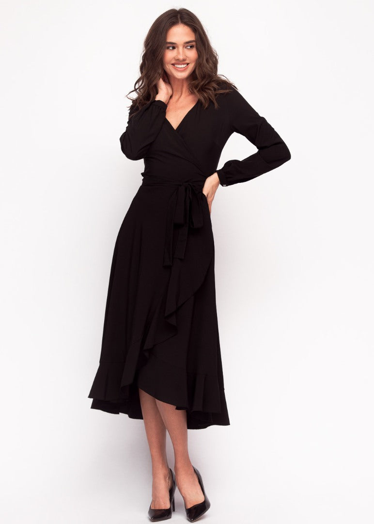 Black wrap dress