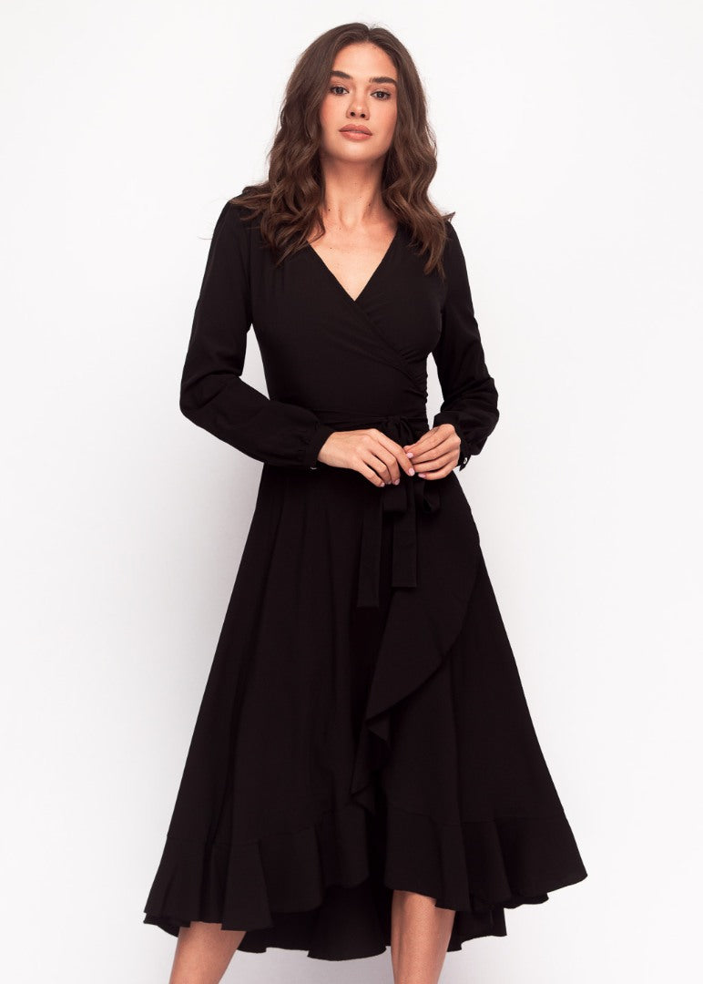 Black wrap dress