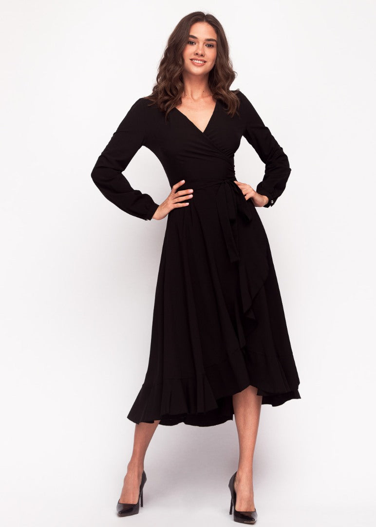 Black wrap dress