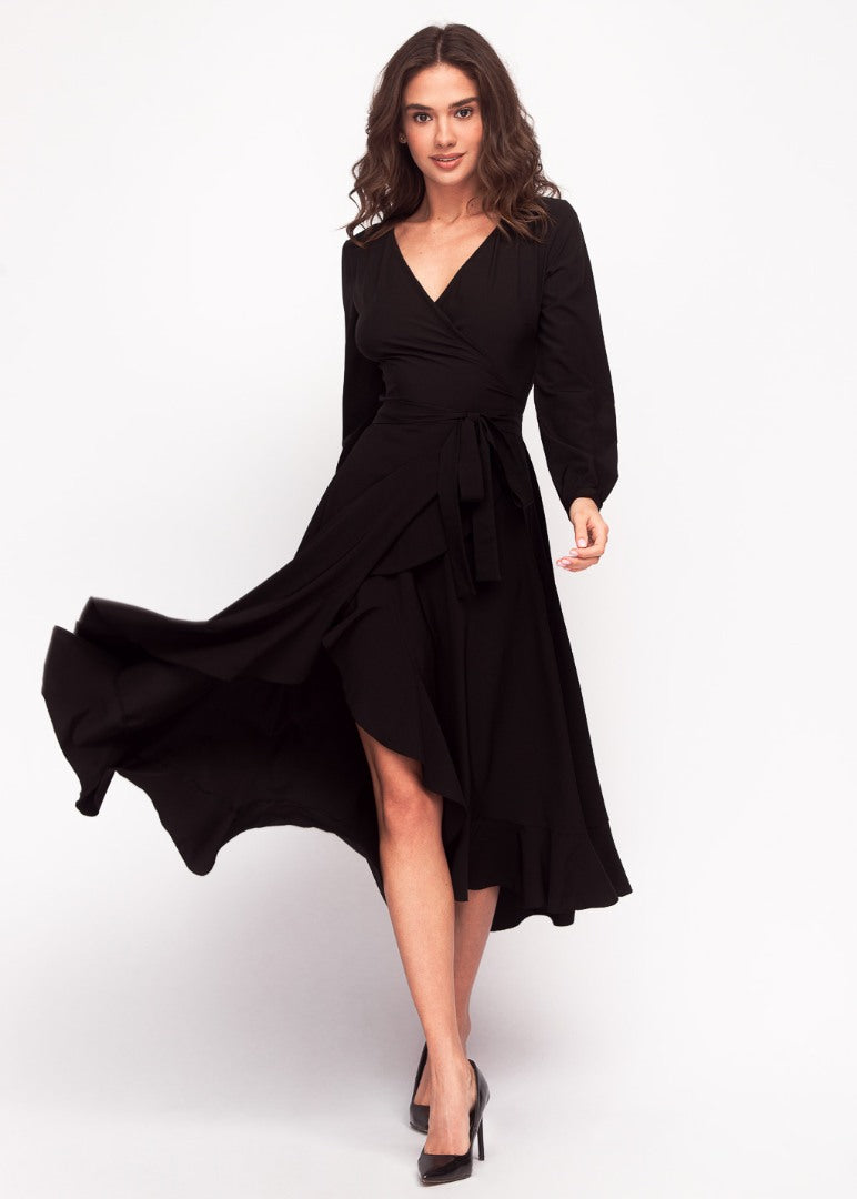 Black wrap dress