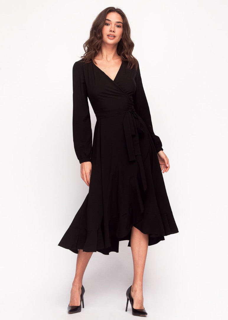 Black wrap dress