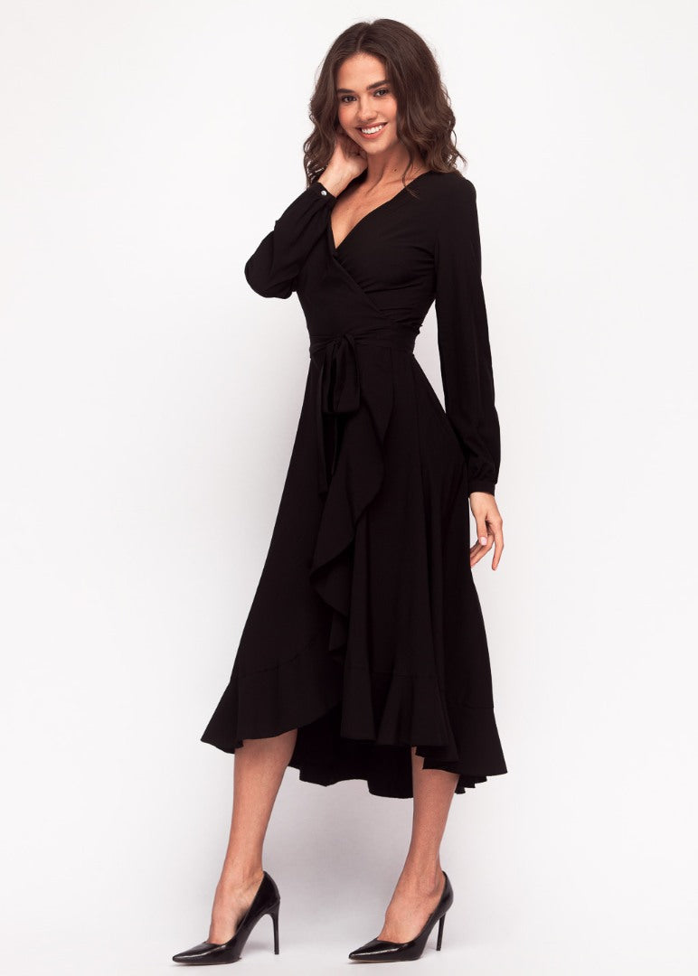 Black wrap dress