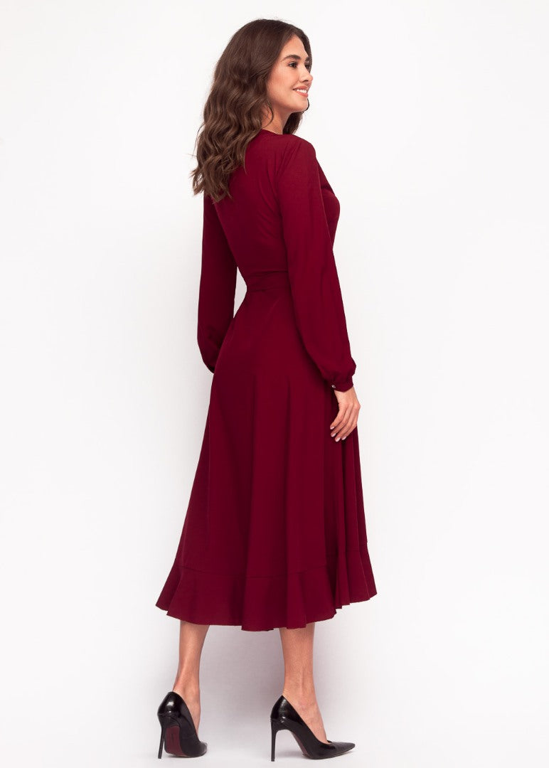 Burgundy wrap dress
