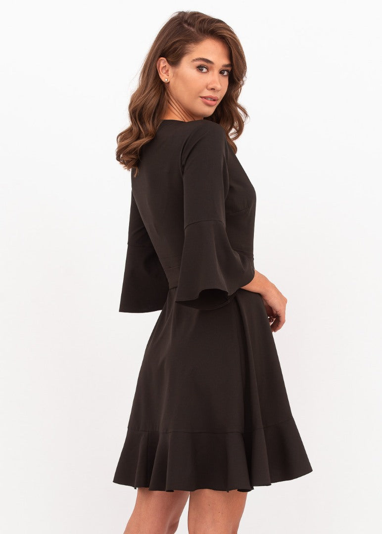 Black mini wrap dress