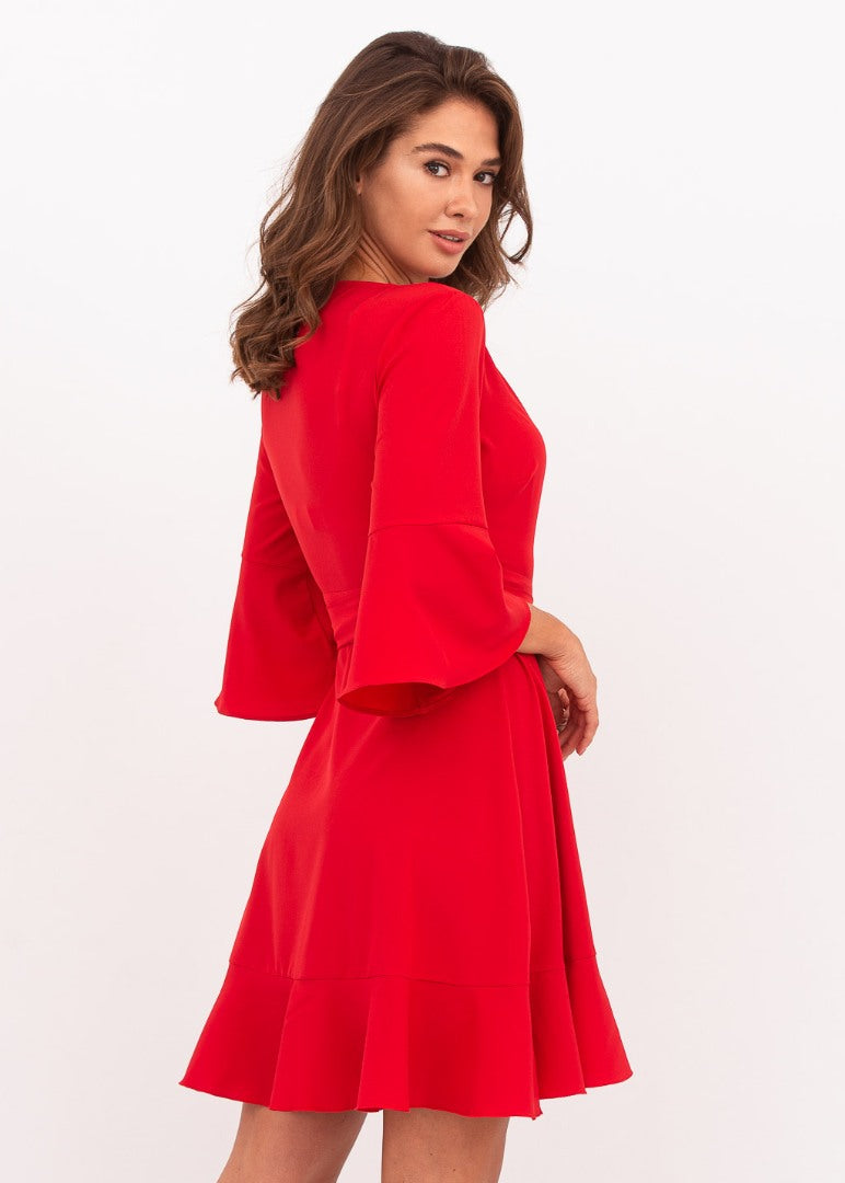 Red mini wrap dress