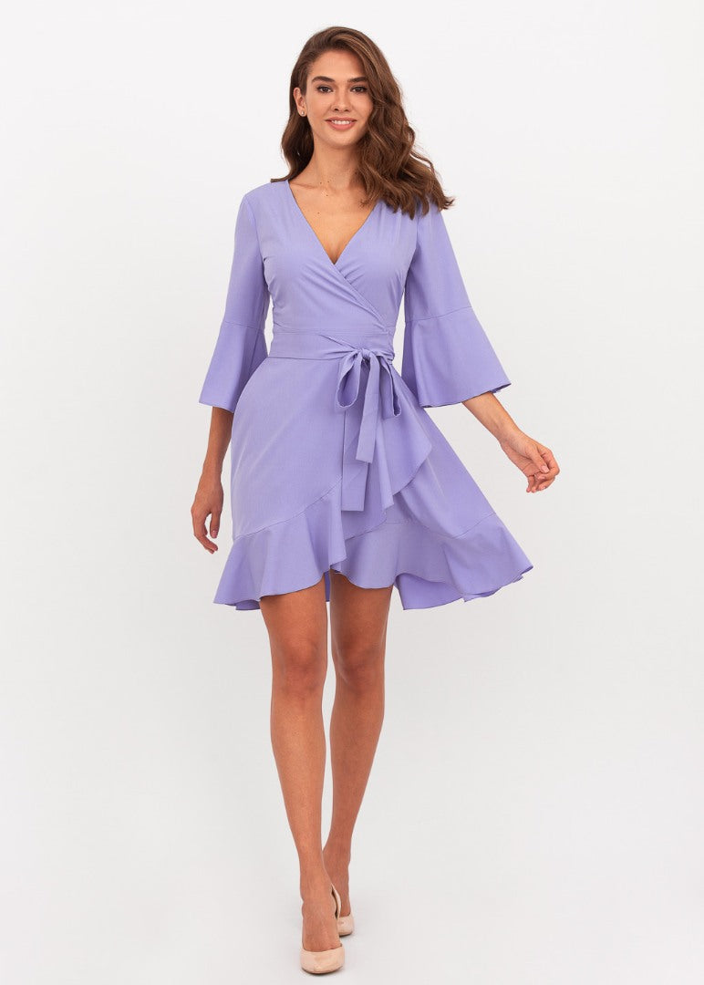 Light purple mini wrap dress