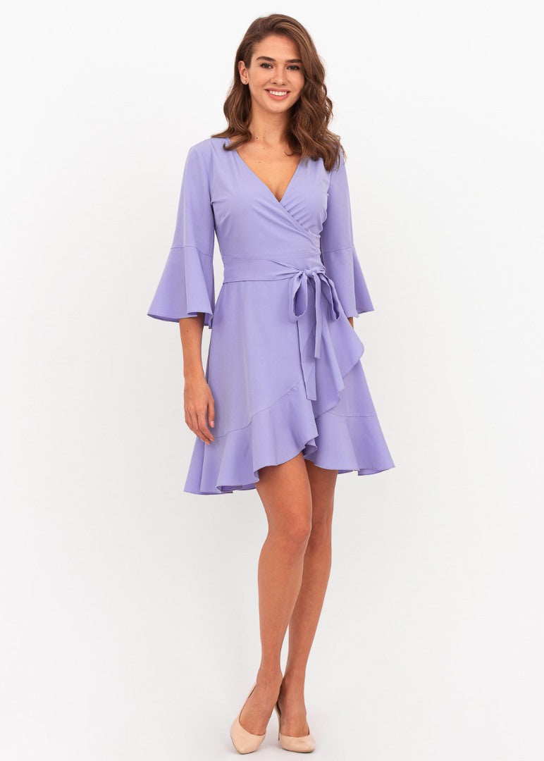 Light purple mini wrap dress