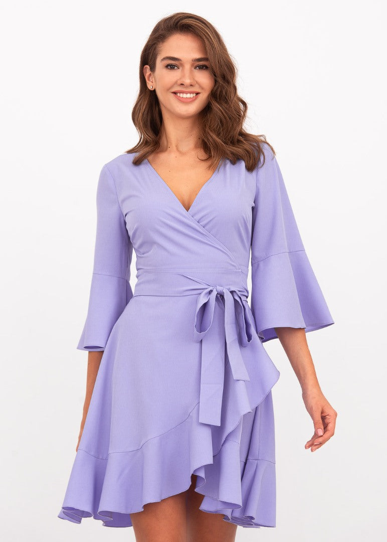 Light purple mini wrap dress