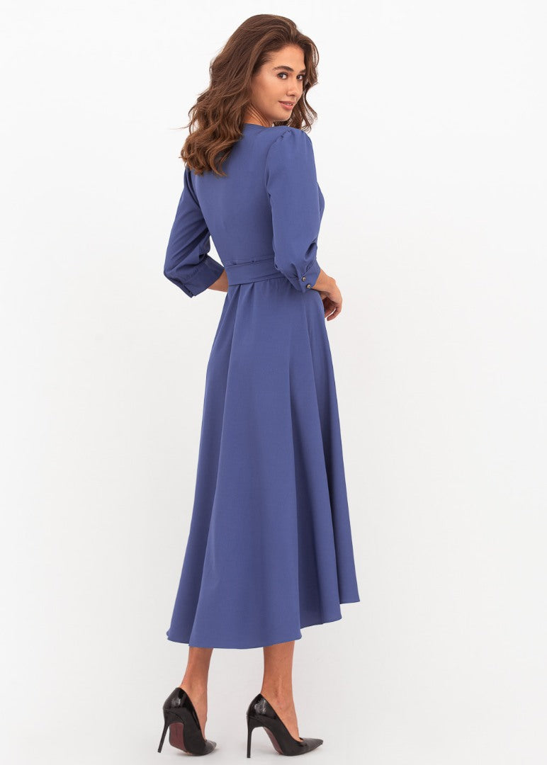 Indigo blue wrap dress