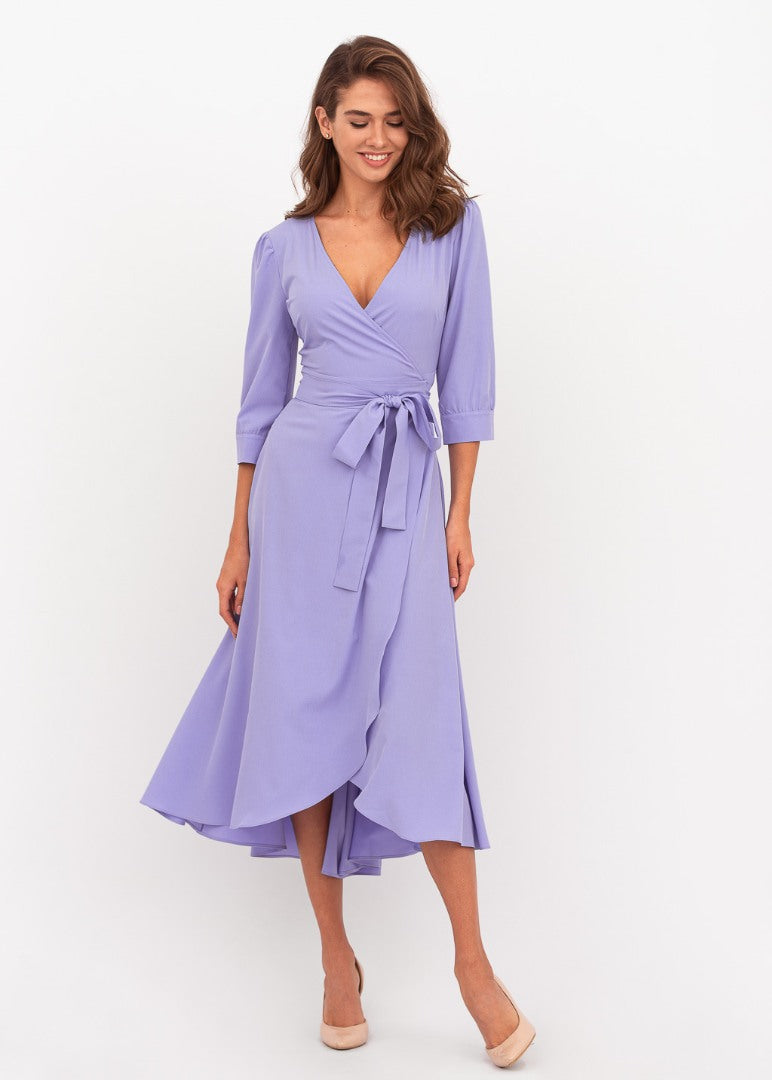 Light purple wrap dress