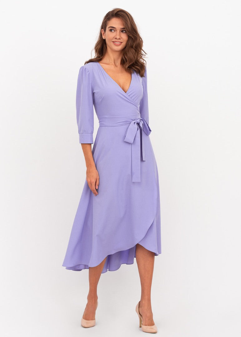 Light purple wrap dress