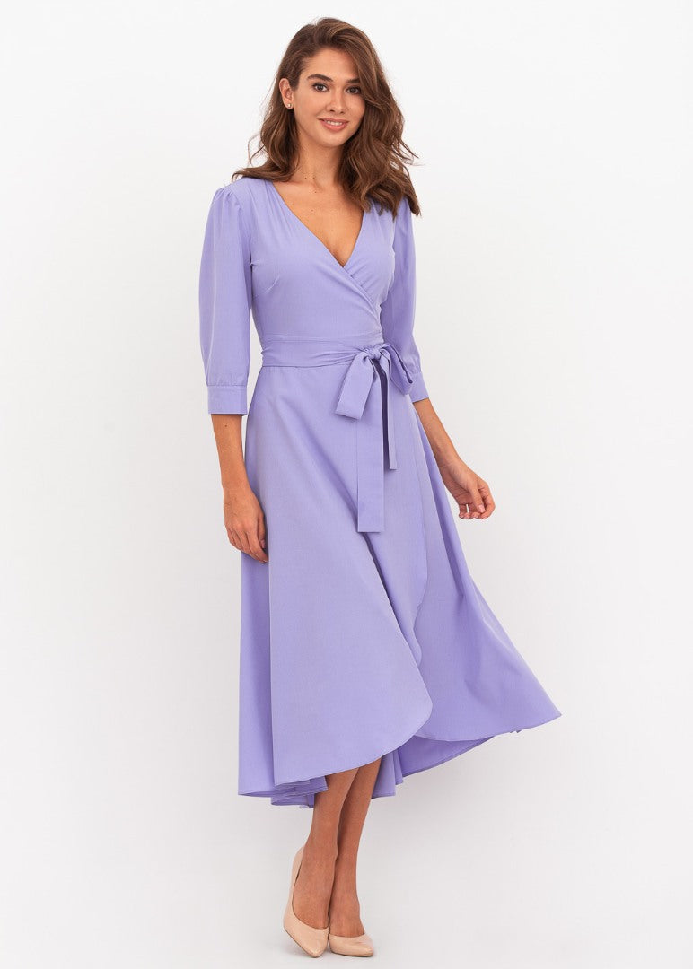 Light purple wrap dress