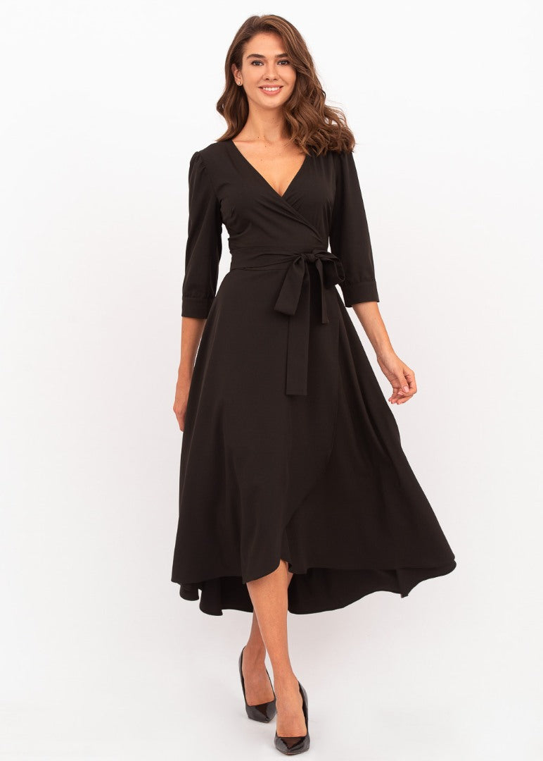 Black wrap dress