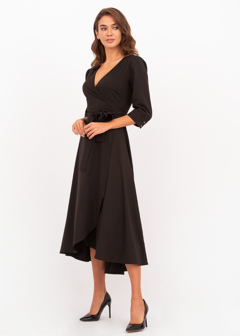 Black wrap dress