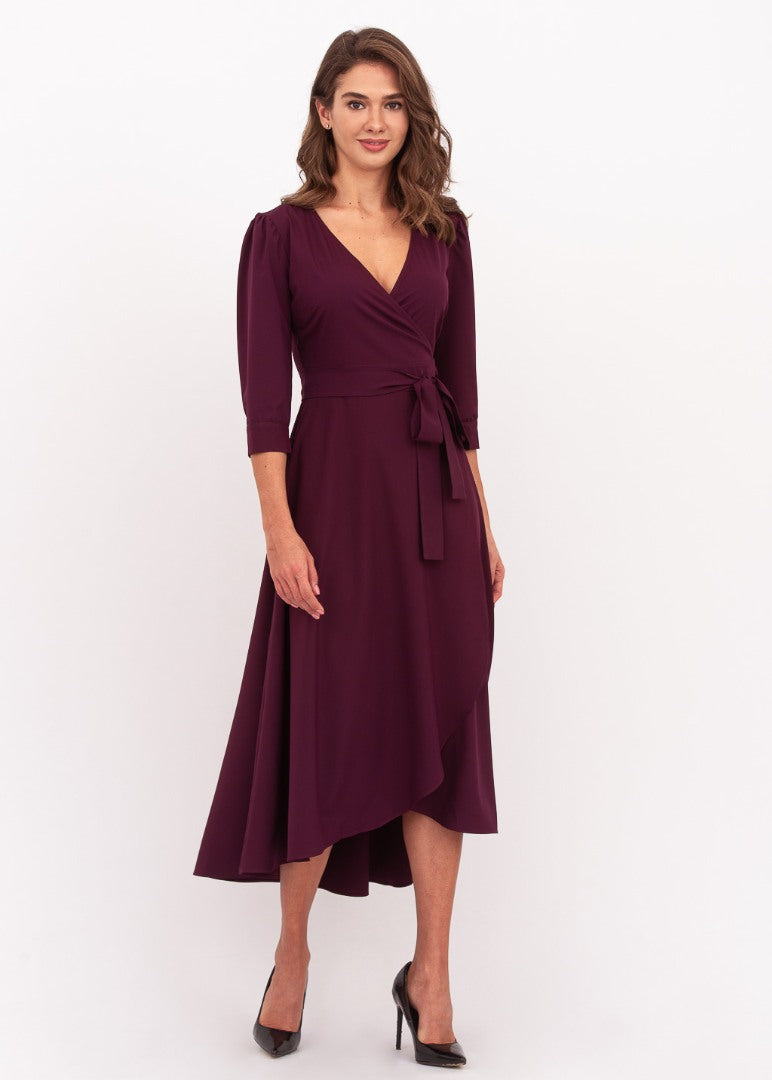 Dark burgundy wrap dress