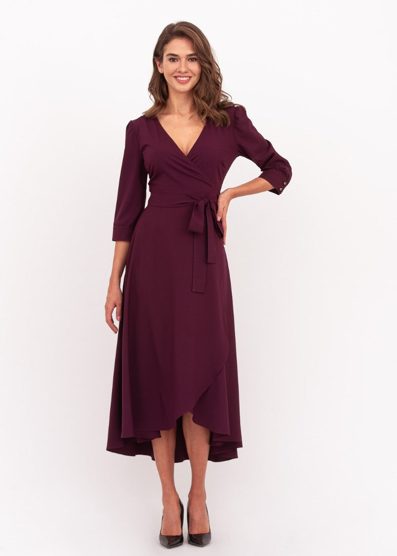 Dark burgundy wrap dress