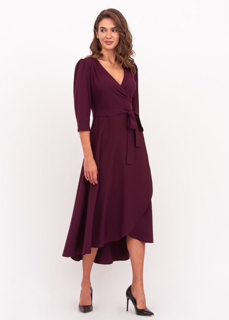 Dark burgundy wrap dress