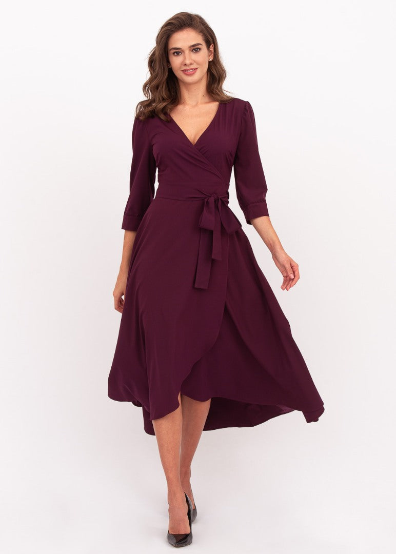 Dark burgundy wrap dress