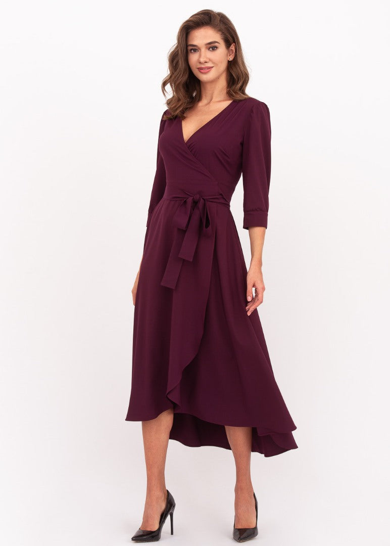 Dark burgundy wrap dress