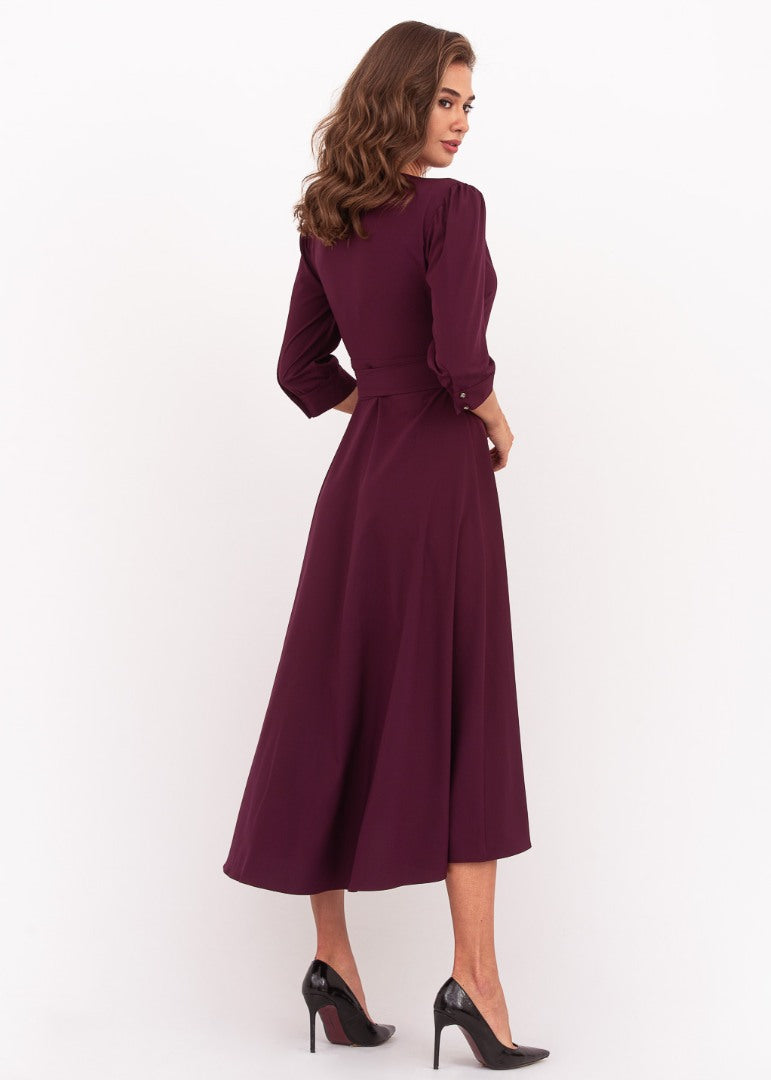 Dark burgundy wrap dress