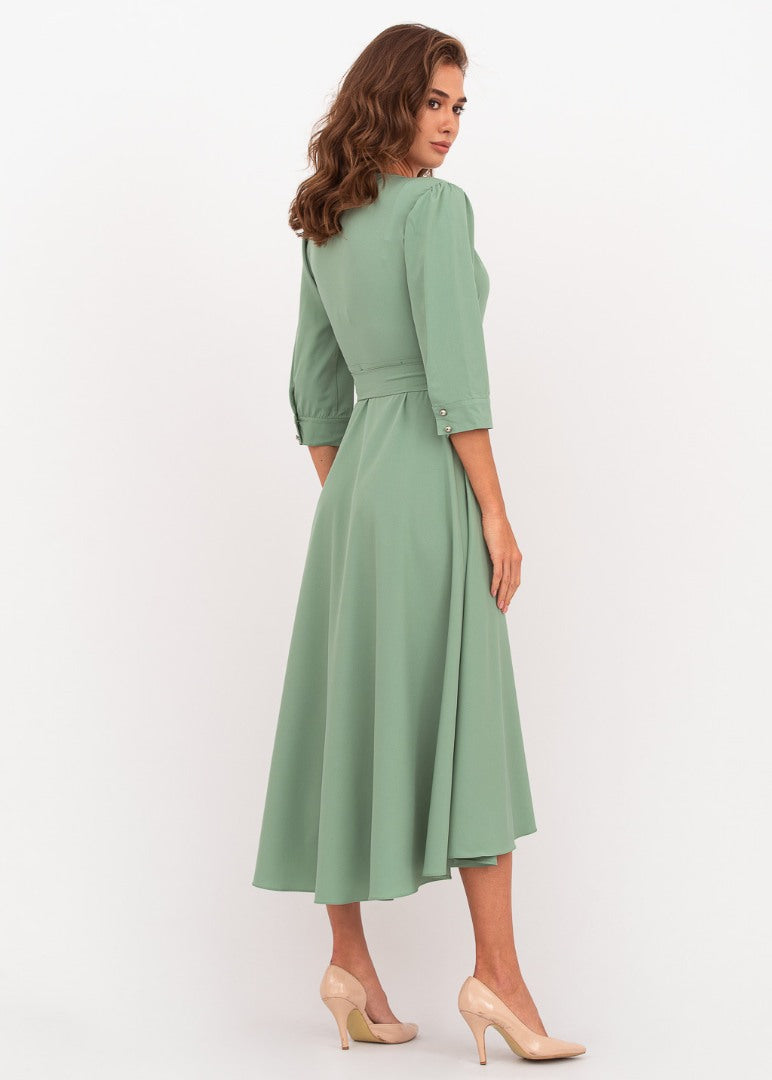 Sage green wrap dress