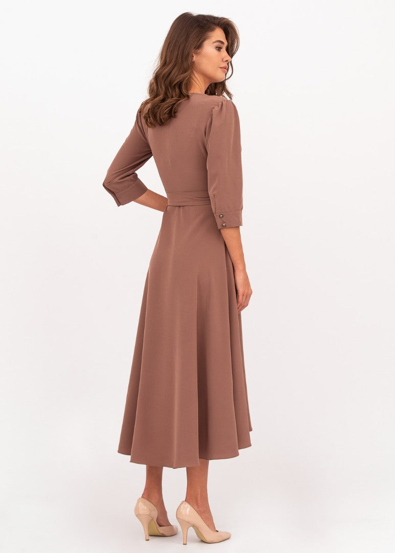 Brown wrap dress