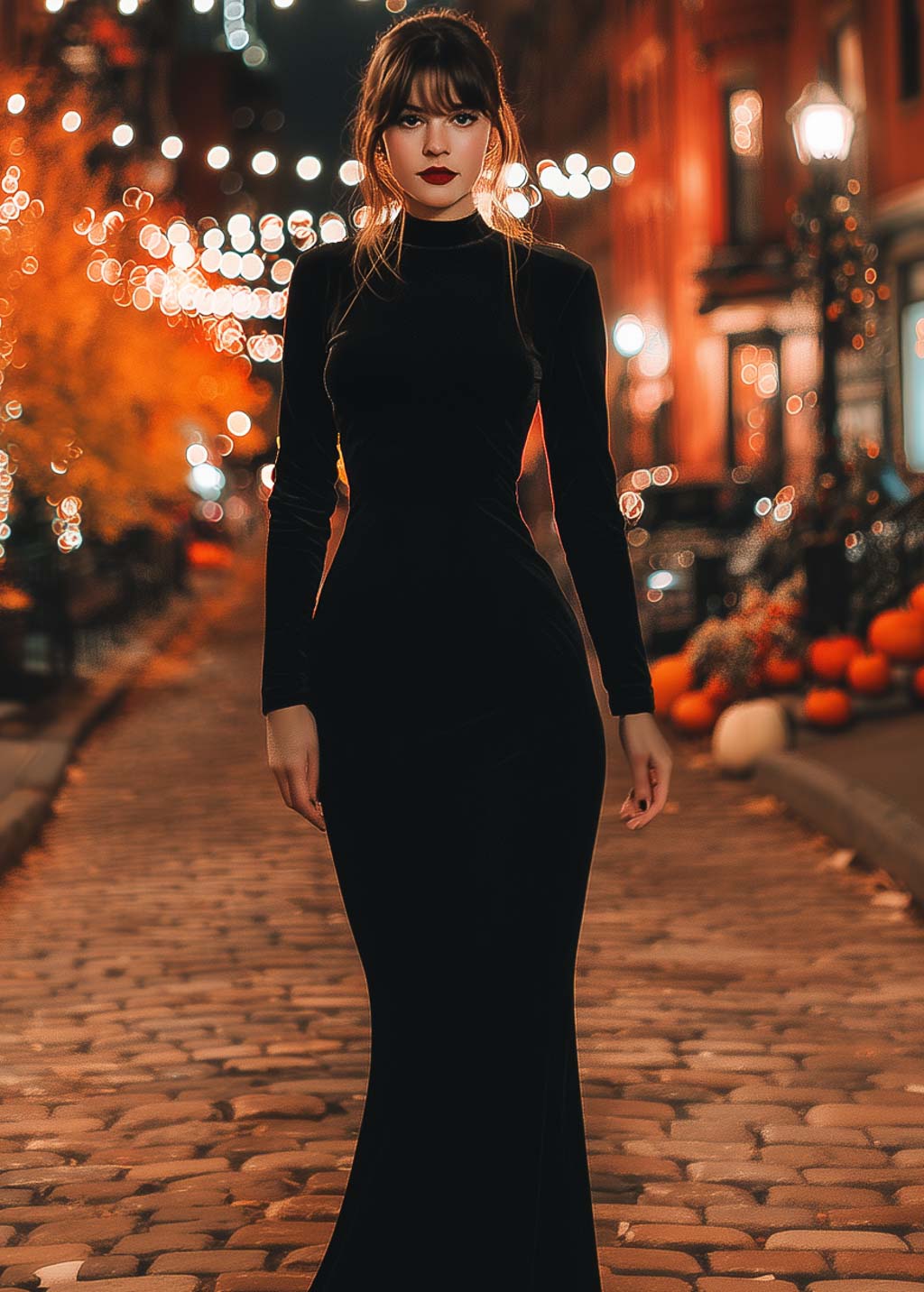 Black Velvet Mermaid Halloween Gown