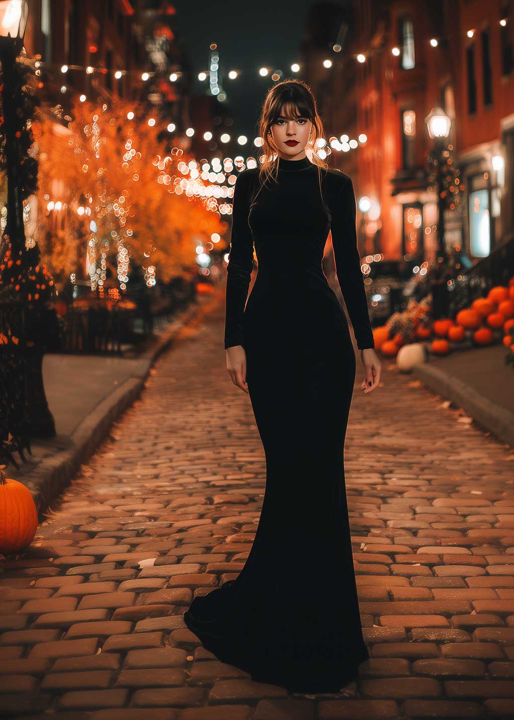 Black Velvet Mermaid Halloween Gown