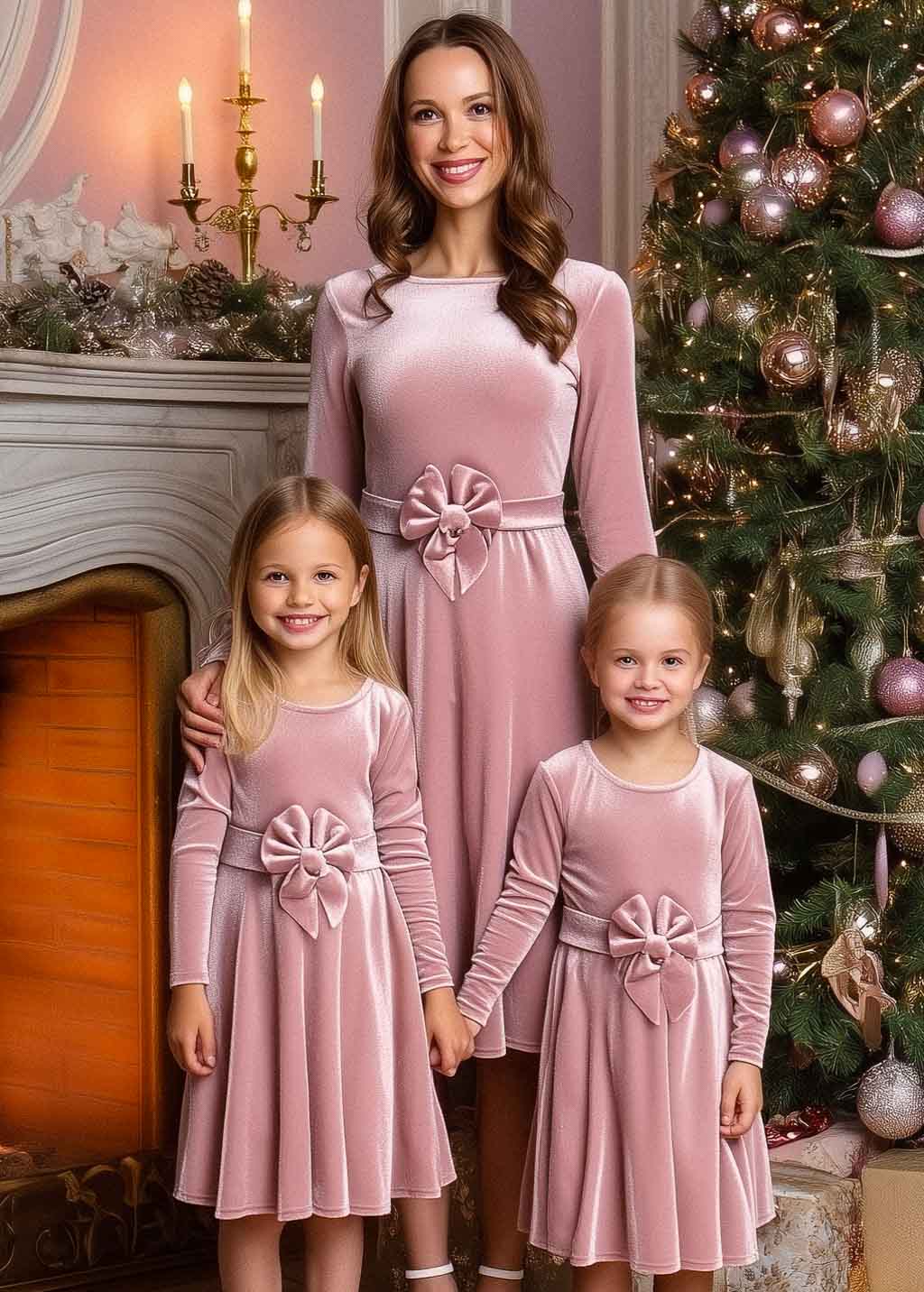 Mommy and me mauve velvet adult dress