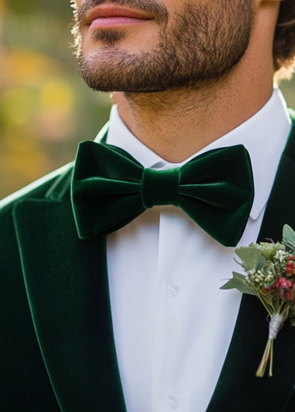Velvet bow tie & pocket square