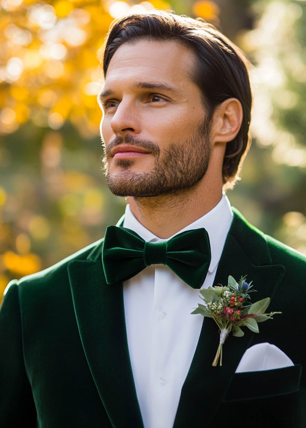 Velvet bow tie & pocket square