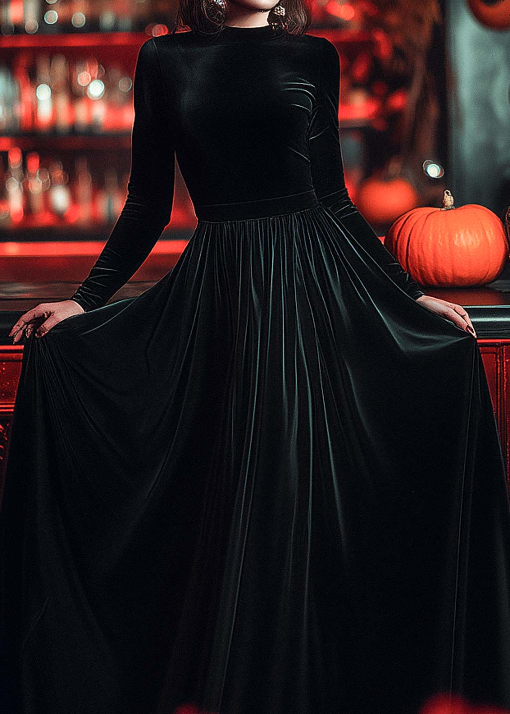 Gothic black velvet gown