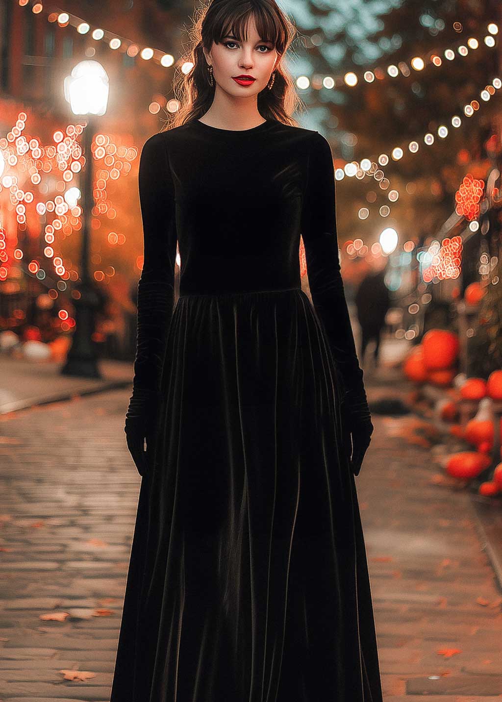 Spooky season formal velvet dress