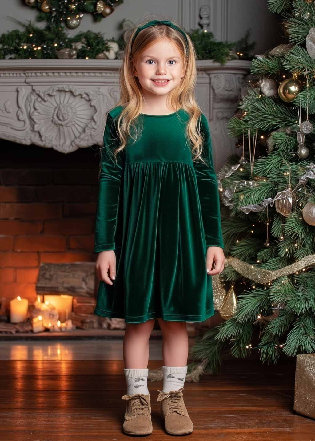 Burgundy girl velvet dresses