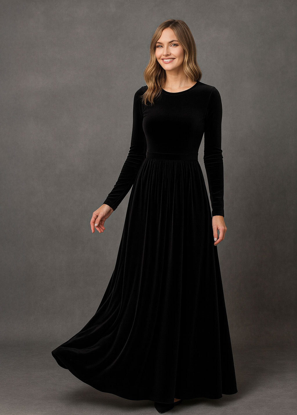 Gothic black velvet gown