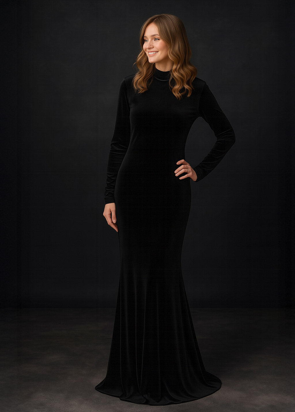 Black Velvet Mermaid Halloween Gown
