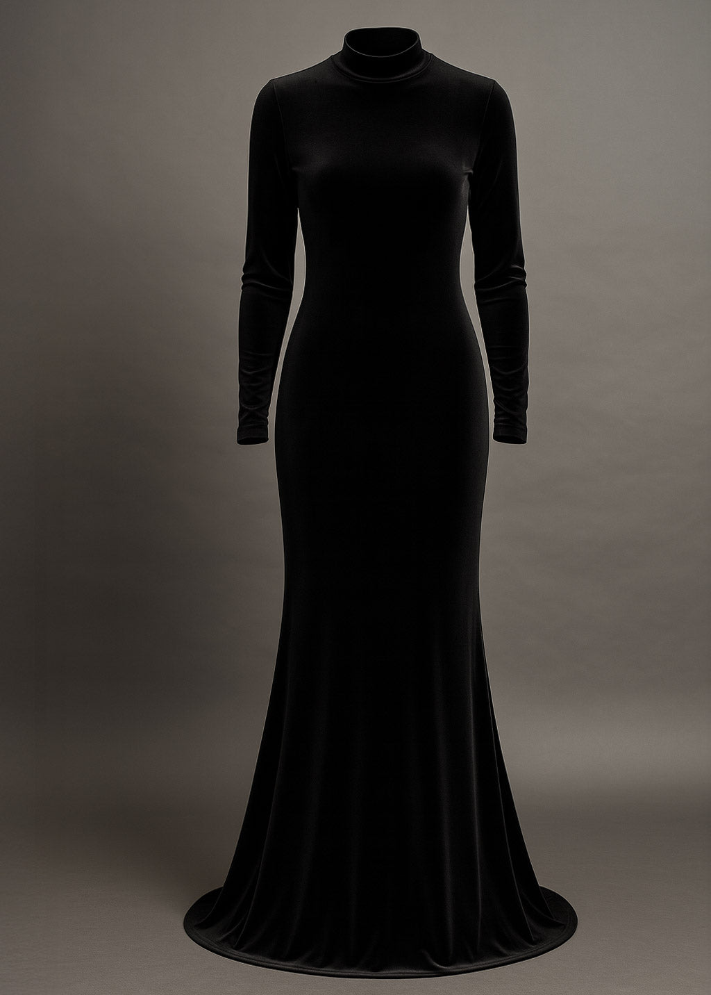 Witchcore evening mermaid black velvet gown